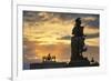 The Sun Sets behind Arc De Triomph Du Carrousel.-Jon Hicks-Framed Photographic Print