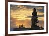 The Sun Sets behind Arc De Triomph Du Carrousel.-Jon Hicks-Framed Photographic Print