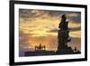 The Sun Sets behind Arc De Triomph Du Carrousel.-Jon Hicks-Framed Photographic Print
