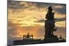 The Sun Sets behind Arc De Triomph Du Carrousel.-Jon Hicks-Mounted Photographic Print