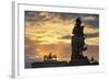 The Sun Sets behind Arc De Triomph Du Carrousel.-Jon Hicks-Framed Photographic Print