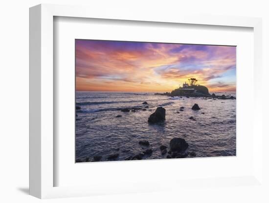 The Sun Sets Behind the Battery Point Lighthouse in Crescent City, California-Ben Coffman-Framed Photographic Print