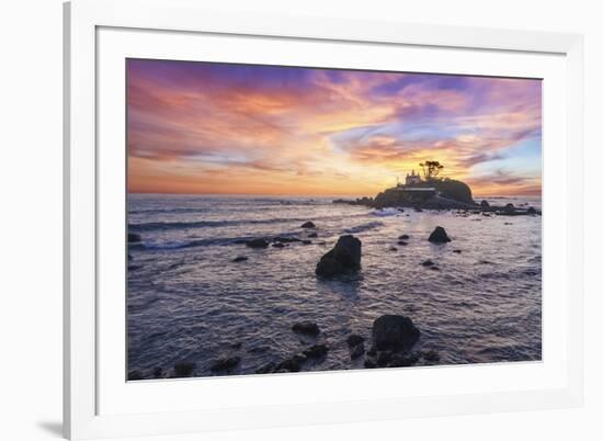 The Sun Sets Behind the Battery Point Lighthouse in Crescent City, California-Ben Coffman-Framed Photographic Print