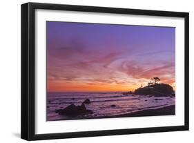 The Sun Sets Behind the Battery Point Lighthouse in Crescent City, California-Ben Coffman-Framed Photographic Print