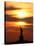 The Sun Sets Behind the Statue of Liberty on the Longest Day of the Year-null-Stretched Canvas