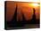 The Sun Sets Behind the Statue of Liberty on the Longest Day of the Year-null-Stretched Canvas