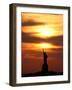 The Sun Sets Behind the Statue of Liberty on the Longest Day of the Year-null-Framed Photographic Print