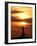 The Sun Sets Behind the Statue of Liberty on the Longest Day of the Year-null-Framed Photographic Print