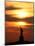 The Sun Sets Behind the Statue of Liberty on the Longest Day of the Year-null-Mounted Photographic Print