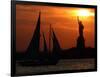 The Sun Sets Behind the Statue of Liberty on the Longest Day of the Year-null-Framed Photographic Print