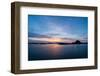 The sun sets beyond silhouetted islands in the Norwegian Sea near Bronnoysund. Bronnoy, Norway.-Sergio Pitamitz-Framed Photographic Print