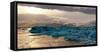 The Sun Sets over Icebergs Floating in the Famous Glacier Lagoon-Markus Schieder-Framed Stretched Canvas