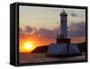 The Sun Sets Over Mackinac Island-null-Framed Stretched Canvas
