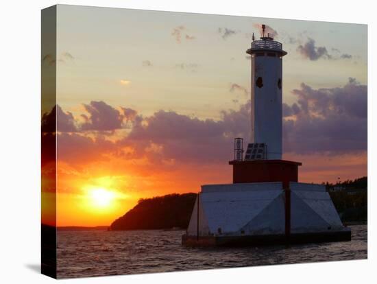 The Sun Sets Over Mackinac Island-null-Stretched Canvas