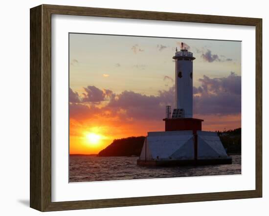 The Sun Sets Over Mackinac Island-null-Framed Premium Photographic Print