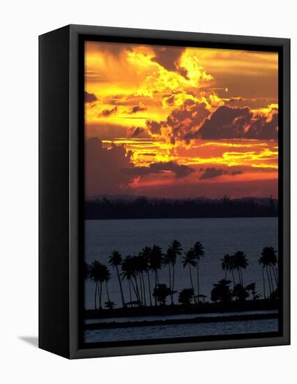 The Sun Sets Over the Bay of San Juan, Puerto Rico-null-Framed Stretched Canvas