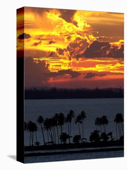 The Sun Sets Over the Bay of San Juan, Puerto Rico-null-Stretched Canvas