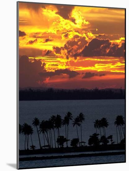The Sun Sets Over the Bay of San Juan, Puerto Rico-null-Mounted Photographic Print