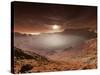 The Sun Sets over the Eberswalde Region of Mars-Stocktrek Images-Stretched Canvas