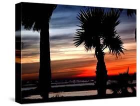 The Sun Sets Over the Laguna Madre Bay and the Queen Isabella Causeway-null-Stretched Canvas