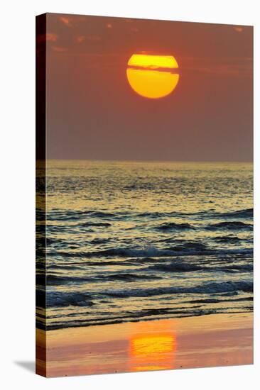 The Sun Setting Off Playa Guiones Surf Beach-Rob Francis-Stretched Canvas