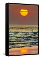 The Sun Setting Off Playa Guiones Surf Beach-Rob Francis-Framed Stretched Canvas