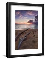 The Sun Setting over the Ocean on North Kaanapali Beach in Maui, Hawaii-Clint Losee-Framed Photographic Print