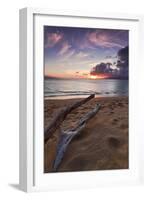 The Sun Setting over the Ocean on North Kaanapali Beach in Maui, Hawaii-Clint Losee-Framed Photographic Print