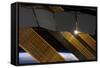 The Sun Shines Through the Solar Panels on the International Space Station-null-Framed Stretched Canvas