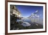 The Sun Shining Through Icicles on the Shores of Lake Bianco, Canton of Graubunden. Engadine-ClickAlps-Framed Photographic Print