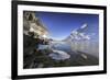 The Sun Shining Through Icicles on the Shores of Lake Bianco, Canton of Graubunden. Engadine-ClickAlps-Framed Photographic Print