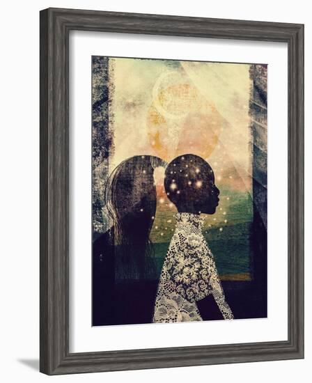 The Sun, Stars and Moon-Erin K. Robinson-Framed Art Print