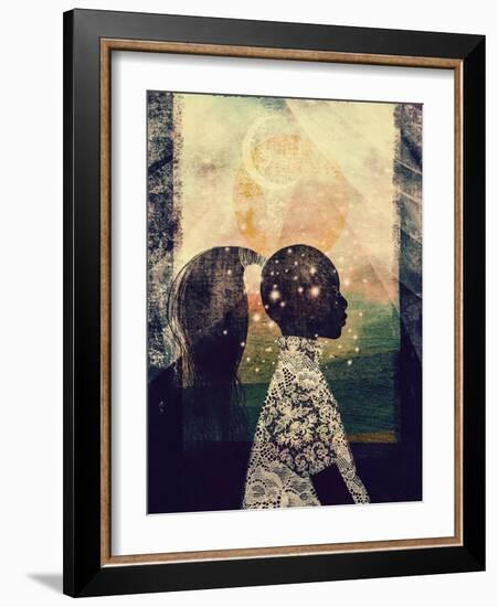 The Sun, Stars and Moon-Erin K. Robinson-Framed Art Print