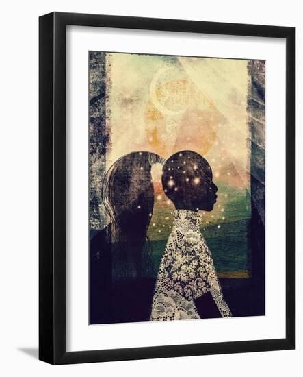 The Sun, Stars and Moon-Erin K. Robinson-Framed Art Print