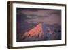 The Sun Turns The Peaks Of The Cascades Crimson As Evening Approaches In The Mt Baker Backcountry-Jay Goodrich-Framed Photographic Print