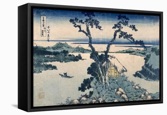 The Suna Lake (Colour Woodblock Print)-Katsushika Hokusai-Framed Stretched Canvas