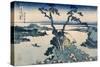 The Suna Lake (Colour Woodblock Print)-Katsushika Hokusai-Stretched Canvas