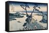 The Suna Lake (Colour Woodblock Print)-Katsushika Hokusai-Framed Stretched Canvas