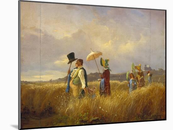 The Sunday Stroll, 1841-Carl Spitzweg-Mounted Giclee Print