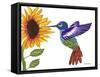 The Sunflower And The Hummingbird-Sartoris ART-Framed Stretched Canvas