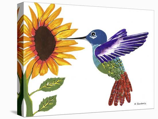 The Sunflower And The Hummingbird-Sartoris ART-Stretched Canvas