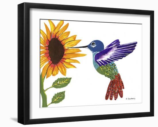 The Sunflower And The Hummingbird-Sartoris ART-Framed Giclee Print