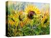 The Sunflowers Drawn By Gouache On A Paper-balaikin2009-Stretched Canvas