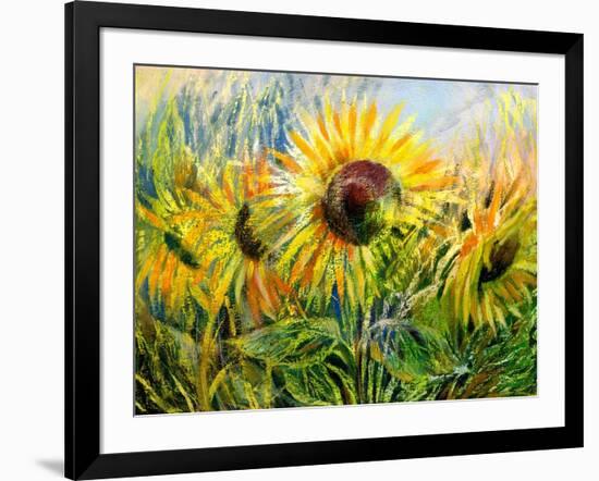 The Sunflowers Drawn By Gouache On A Paper-balaikin2009-Framed Art Print