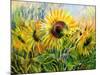 The Sunflowers Drawn By Gouache On A Paper-balaikin2009-Mounted Art Print