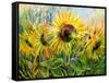 The Sunflowers Drawn By Gouache On A Paper-balaikin2009-Framed Stretched Canvas