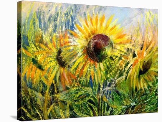 The Sunflowers Drawn By Gouache On A Paper-balaikin2009-Stretched Canvas