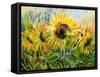 The Sunflowers Drawn By Gouache On A Paper-balaikin2009-Framed Stretched Canvas