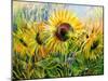 The Sunflowers Drawn By Gouache On A Paper-balaikin2009-Mounted Art Print