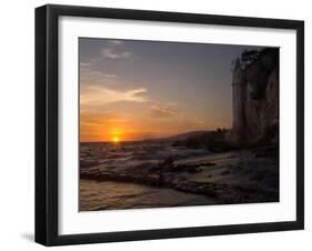 The Sunset over the Turret Tower at Victoria Beach in Laguna Beach, Southern California-Stephanie Starr-Framed Photographic Print